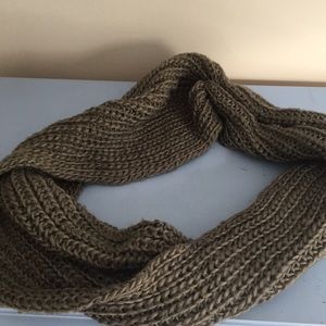 Green knit infinity scarf